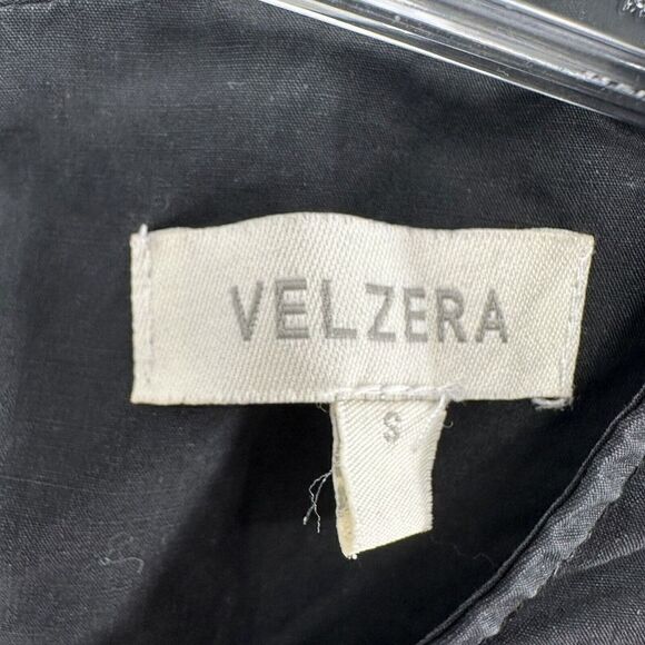 Velzera Mini Dress Black Heavily Embroidered Long Sleeve Bohemian Size S Floral - Picture 8 of 9